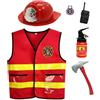 Amagogo Gilet da Pompiere per Bambini Gilet da Festa per Pompiere vestibilità Lavabile Accessorio per Costume da Pompiere Premium per età 3-10 Anni, 6 Pezzi