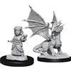 Wizkids Games D&D Nolzur's Marvelous Miniatures - Silver Dragon Wyrmling & Female Halfling (6 Units)