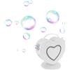 Wiyuer Macchina elettrica per bolle di sapone, portatile, automatica, per bambini, 500 ml, con doppio ugello per matrimoni, feste, senza liquidi (bianco)