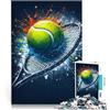 AITEXI Puzzle da 1000 pezzi per adulti Schizzi di pallina e racchetta da tennis Giocattoli da gioco Lista dei desideri con Babbo Natale 52x38cm