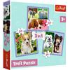 Trefl 34854 Cani dolci da 20 a 50 pezzi, 3 set, per bambini dai 3 anni in su, 3 in 1