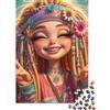 HWZAXPDER Puzzle da 1000 pezzi in cartone con ragazza hippie in stile boho, ideale per adulti e ragazzi, per allenare la mente, divertente attività da fare a casa e alleviare lo stress, regalo perfetto.52x38cm