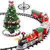 Meridiana Store Trenino per Albero di Natale con Supporto Installazione per Albero di Natale - Riproduce Suoni, Dotato di 3 vagoni ed 1 Locomotiva