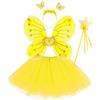 Generic Costume da Coniglio per Bambini, 5PCS Cosplay Costume Accessori con Guanti di Coniglio Fascia Capelli Gonna Tutu Coda Cravatta a Farfalla Animale Dress Up Costumi per Pasqua Cosplay Party #I325