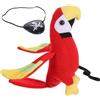 Kichvoe Pappagallo Pirata Sulla Spalla: Benda Sull'occhio Pirata Peluche Accessorio Costume Da Pirata Per La Festa Di Halloween
