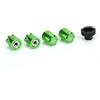 Dilwe Tappo Centrale RC, 4 Pezzi M4 Dado Tappo Centro Cerchione Compatibile con Axial SCX10 90046 D90 Auto Telecomando(Verde)