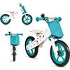 Buddy Baby Bicicletta Montessori senza pedali, leggera e con sedile regolabile, campanello, bicicletta a 2 ruote, moto bambino (bianco/verde)