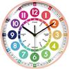Generico Orologio didattico per bambini - Orologio analogico da parete 25,4x25,4 cm, didattico silenzioso Decorazioni colorate per la stanza Sala studio Aula Strumento educativo per l'apprendimento de