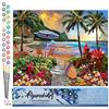 Figured'Art Dipingere con i Numeri - Paint by Numbers Sotto le palme, Passatempo per Adulti, Kit Completo, Hobby Creativi - Quadri fai da te 40x50cm senza cornice