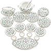 Odoria 1/12 Vasellame Miniatura Stoviglie Piatti e Ciotole 18Pz Accessori Casa Bambole, Fiore Prugna