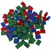 Easnea Gioco di francobolli Montessori in legno, 4 pezzi, gioco di timbri Montessori e 108 piastrelle di legno etichettate con 1, 10, 100 e 1000