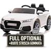 TOYSCAR Macchina Elettrica Per Bambini Audi TT RS Roadster Full Optional con TAPPETINI Auto Elettrica Per Bambini Telecomandata Sedile In Pelle Porte Apribili Doppio Motore Elettrico 12V TOYSCAR Bianca