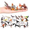 HOMNIVE Figurine di Uccelli, 24 Pezzi Realistico Aquila Pappagallo Uccello Giocattolo, Accessori per Giardino Fatato, Giocattoli Educativi Topper per Torta di Compleanno Regalo per Bambini