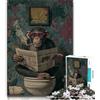 ZKYUBEK Puzzle per adulti 1000 puzzle Scimmia seduta sul water, gioco stimolante e gioco educativo per famiglie per compleanno, Natale (75x50cm)
