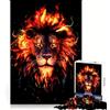 vhjRTYf Puzzle da 1000 pezzi con testa di leone rosso per adulti, gioco di logica, calma e relax, taglio preciso, oggetto dei desideri di Babbo Natale (38x26cm)