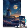 AITEXI puzzle 1000 pezzi per adulti Paesaggio anime del mulino a vento Giocattolo educativo per l'apprendimento Decorazioni e regali unici per la casa 38x26cm