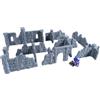 Tims Plum Pareti di rovine sopraffatte per tavolo, 28 mm, fantasy terreno autoportante, stampa 3D in PLA, accessori per miniature, D&D, Conquest & Warhammer 40k, grigio