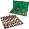 SQUARE GAME Square - Scacchi ROMANO GOLD - Scacchiera in Legno - 52 x 52 cm & Pezzi degli scacchi metallizzati