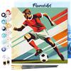 Figured'Art Mini Dipingere con i Numeri 20x20cm con Telaio - Paint by Numbers Poster Sportivo Calcio Passatempo per Adulti, Kit Completo, Hobby Creativi - Quadri fai da te Tela Già Incorniciata