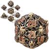 HzFitInc Set di dadi in metallo Hollow Cthulhu, unici Dungeons and Dragons, set di dadi poliedrici per D&D TRPG MTG Pathfinder Tavolo Board Roll Giochi D4 D6 D8 D10 D% D12 D20 (ottone)