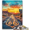 ZKYUBEK Puzzle da 1000 pezzi per adulti e adolescenti Route 66 per età 14+ Difficile da completare ma divertente e umoristico Ottimi regali e giocattoli 26X38CM