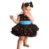 Wesaloes Vestito Carnevale Bambina Halloween Abiti Bambina Costume Carnevale Vestito con Bone Fiocco Fascia Abito in a Rete Festa Compleanno Abiti da Principessa per 0-12 Anni (Black, 3-6 Months)