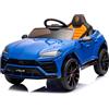 Mondial Toys Macchina Elettrica per Bambini Lamborghini Urus 12v Full Optional con Sedile in Pelle e Tappetini Auto Elettrica per Bambini con Telecomando Blu