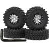 HOBBYSOUL Pneumatici regolabili offset 1.0, 61 x 22,4 mm morbidi adesivi 1.0 pneumatici e offset negativo 1.0 Beadlock ruote cerchi per RC Mud Crawler 1:24 SCX24 e 1/18 TRX4M aggiornamenti
