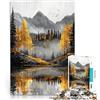 AITEXI puzzle 1000 pezzi per adulti Lago della Foresta Dorata Giocattolo educativo intellettuale decomprimente Adatto per la decorazione del desktop 75x50cm