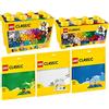 BRICKCOMPLETE Lego Classic 10696 - Set di 5 mattoncini da costruzione di medie dimensioni, 10698 Lego Grandi mattoncini da costruzione, 11023, pannello verde, 11025 blu e pannello bianco 11026
