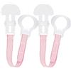 MAM Soother Clips, Pack of 2, Baby Soother Chain Fits All MAM Soothers, Newborn Essentials, Pink with Pink Strap (Soothers Not Included)
