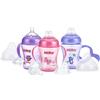 Nuby 3 pezzi Natural Touch 3 fasi collo largo dimensioni seno bottiglia a tazza, ragazza