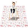 Treer Tappetino Seggiolone Bambini 110cm Tappeto Seggiolone per Protezione Pavimento Impermeabile Antiscivolo e Lavabile con Stampa Creativo, Tappeti Gioco Bambini Pieghevole (Coccodrillo Rosa)