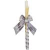 Borda y más Candela per battesimo personalizzata - Candela battesimale con nome e data - Candela per il battesimo decorata - Modello Paris - Grigio - Nenel