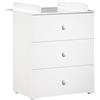 Baby Price New Basic - Cassettiera fasciatoio con 3 cassetti e pulsante a sfera, colore: Bianco