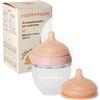 HappyMami, Biberon su Misura con Tettarella in Silicone Medico + Tettarella Personalizzabile, senza BPA, doppio Sistema Anticolica, Lavabile in Lavastoviglie (Rosa 150 ml)