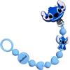 BABY J ART Catenella Portaciuccio in Silicone Personalizzata con Nome - Modello Bubble Charm - Clip Sicura - Idea Regalo Nascita - Azzurra - Ultra leggera