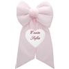 COCCOLE - Fiocco Nascita Bimba Personalizzato Cuore Rosa - Fiocco Nascita Bimba in Tessuto Cotone Piquet - Nastro Personalizzato da Appendere in Casa e Regalare a Mamme e Papà