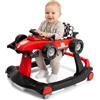 sun baby Girello bambino 3in1, primi passi Formula Racing, luce and Melodia, da 6 Mesi Fino a 12 kg, Seduta Imbottita, Rimovibile e Regolabile in Altezza (Rosso)