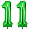 OFFCUP Helium Balloons, 40 Inches Number Balloons 11, Foil Birthday Balloon for Birthday Wedding Party Decorations Celebration Supplies (Green)