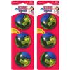 KONG Squeezz Action Ball Giocattolo per cani, palla rimbalzante durevole con sonaglio integrato, ideale per recuperare e masticare, stimola il gioco e l'esercizio fisico (blu, M (confezione da 6)