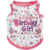 Izefia Magliette per Cani Vestiti Traspiranti Principessa Compleanno Ragazzo Ragazza Canotta Estiva Fresca Maglietta per Piccolo Cane Cucciolo Gatto Medio
