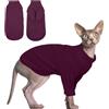 Hjyokuso Vestiti per Gatti Sphynx,Vestito Gatto,Abbigliamento per Gatti,Maglioni per Gatti Morbidi e Traspiranti,Vestiti per Gatti Sphynx Cuccioli,Vestiti per Gatti Maschi Femmine,Fucsia,M(4.4-6lbs)