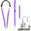 Lufdegim 3 cinghie regolabili per toelettatura cani e animali domestici, in nylon, con anelli a D, per tagliare i capelli e fare il bagno (viola)