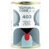 Generico Natural Code Dog Adult, Alimento Umido per Cani, 6 Lattine da 400g, Bocconcini con Manzo e Minerali, Senza Glutine, per Tutte le Razze (403 Vitello, Aringa e Zucca)