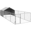 vidaXL Cuccia per Cani da Esterno con Recinto 6x2x1,5m Acciaio Zincato