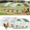 Kidsgigglz Pollaio per galline da esterno 3x4m, Recinto per Pollaio con serratura, con tettoia parasole resistente all'inverno e porta, robusto telaio in acciaio, per polli, uccelli, animali e piante