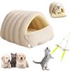Knubbuf Puffazampa cuccia, puffazampa - cuccia termica 2 in 1, cuccias gatto interno con cuscino rimovibile, cuccias cane interno taglia piccola, nido accogliente in peluche, lavabile, antiscivolo (C, M)