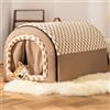 Yinghesheng Casetta per cani, cuccia per gatti da interno con cuscino rimovibile, comodo igloo in peluche per gatti, cuccia antiscivolo per animali domestici, cuccioli,50x40x35cm