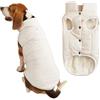 FANSU Invernale Vestiti per Cani, Antivento Giubbotto Cane, Vestito Cane Caldo e Morbido, Giacca Cozy Foderato in Pile Antivento Inverno per Cani Gatto (XL,Bianco)